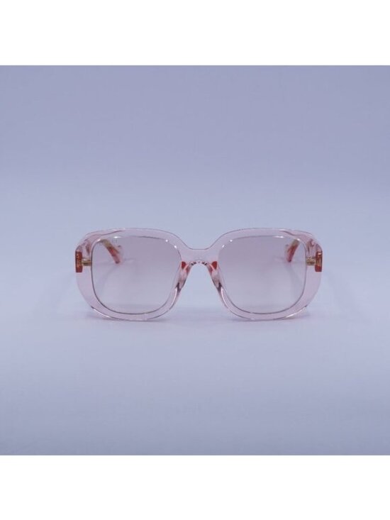 Gucci GG1557SK 003 Sunglasses Transparent Nude Square Frame, Pink Lenses main image 7